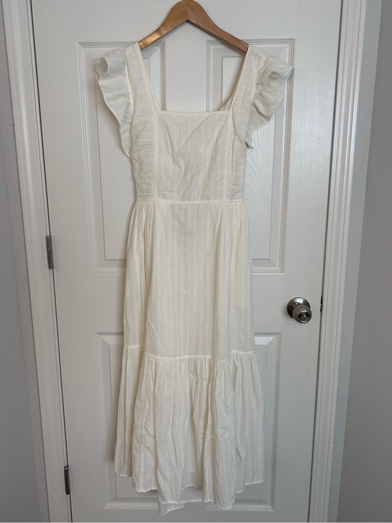 Madewell Dresses & Skirts - Madewell Ruffle Strap Tiered Midi Dress in Textural Stripe